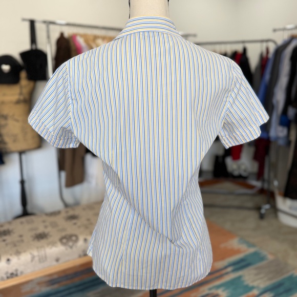 Made in Italy Button Down Striped 100% Cotton Shirt - Picture 2 of 9